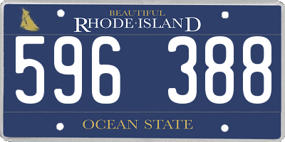 RI license plate 596388