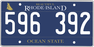 RI license plate 596392