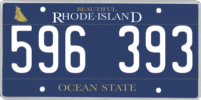 RI license plate 596393