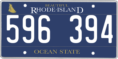 RI license plate 596394