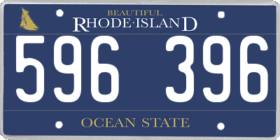 RI license plate 596396