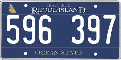 RI license plate 596397