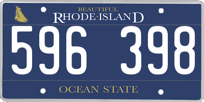 RI license plate 596398