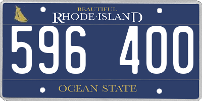 RI license plate 596400