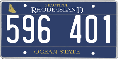 RI license plate 596401