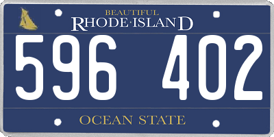 RI license plate 596402