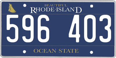 RI license plate 596403