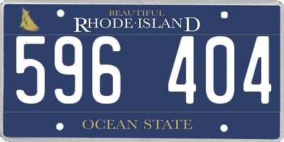 RI license plate 596404