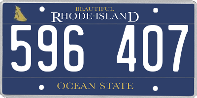 RI license plate 596407