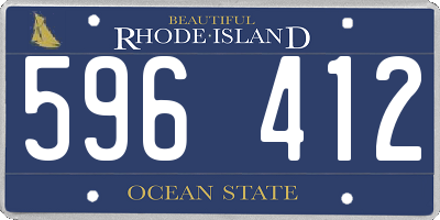 RI license plate 596412