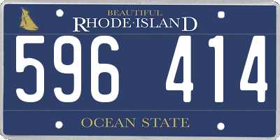 RI license plate 596414