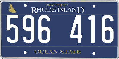 RI license plate 596416