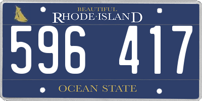RI license plate 596417