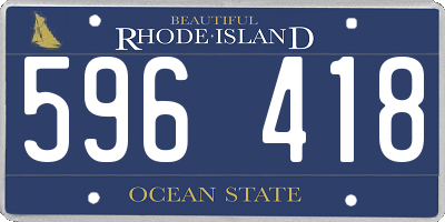 RI license plate 596418