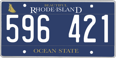 RI license plate 596421