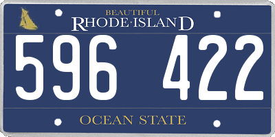 RI license plate 596422