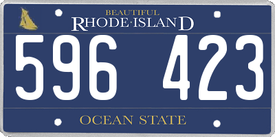 RI license plate 596423