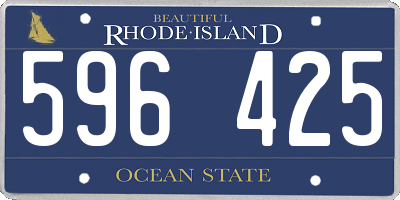 RI license plate 596425