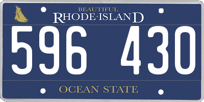 RI license plate 596430