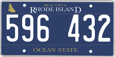RI license plate 596432
