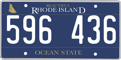 RI license plate 596436