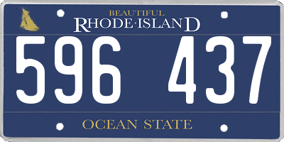 RI license plate 596437