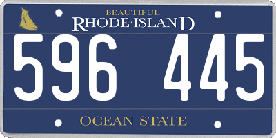 RI license plate 596445