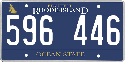 RI license plate 596446