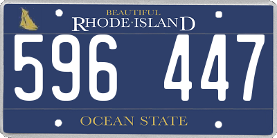 RI license plate 596447