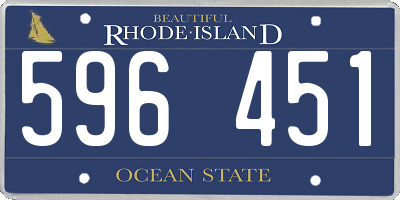 RI license plate 596451