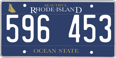 RI license plate 596453