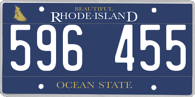 RI license plate 596455