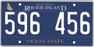 RI license plate 596456
