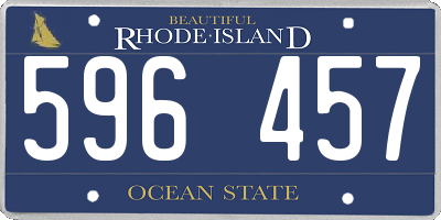 RI license plate 596457