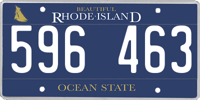 RI license plate 596463