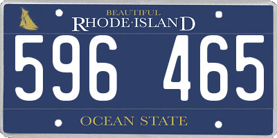 RI license plate 596465