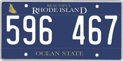 RI license plate 596467