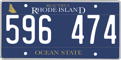 RI license plate 596474
