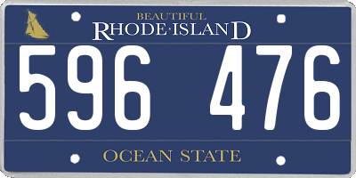 RI license plate 596476