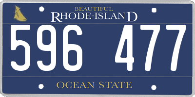 RI license plate 596477