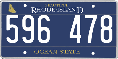 RI license plate 596478