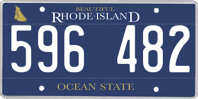 RI license plate 596482