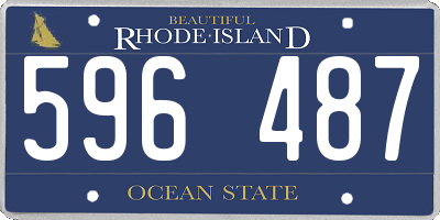 RI license plate 596487