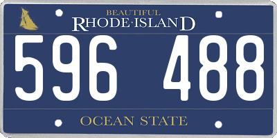 RI license plate 596488