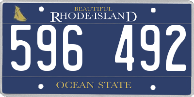 RI license plate 596492