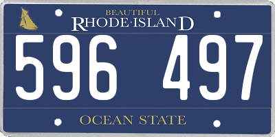 RI license plate 596497