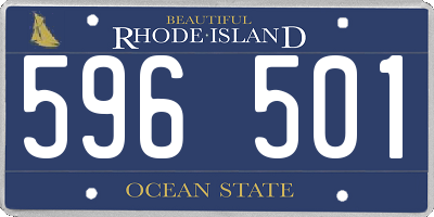 RI license plate 596501