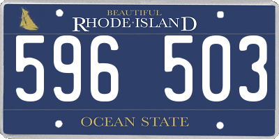 RI license plate 596503