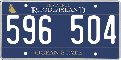 RI license plate 596504