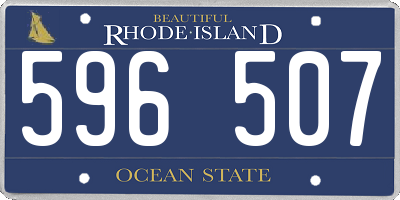 RI license plate 596507